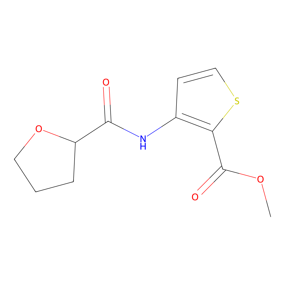 Methyl 3-(oxolane-2-carbonylamino)thiophene-2-carboxylate molecular structure, CAS 438616-22-9