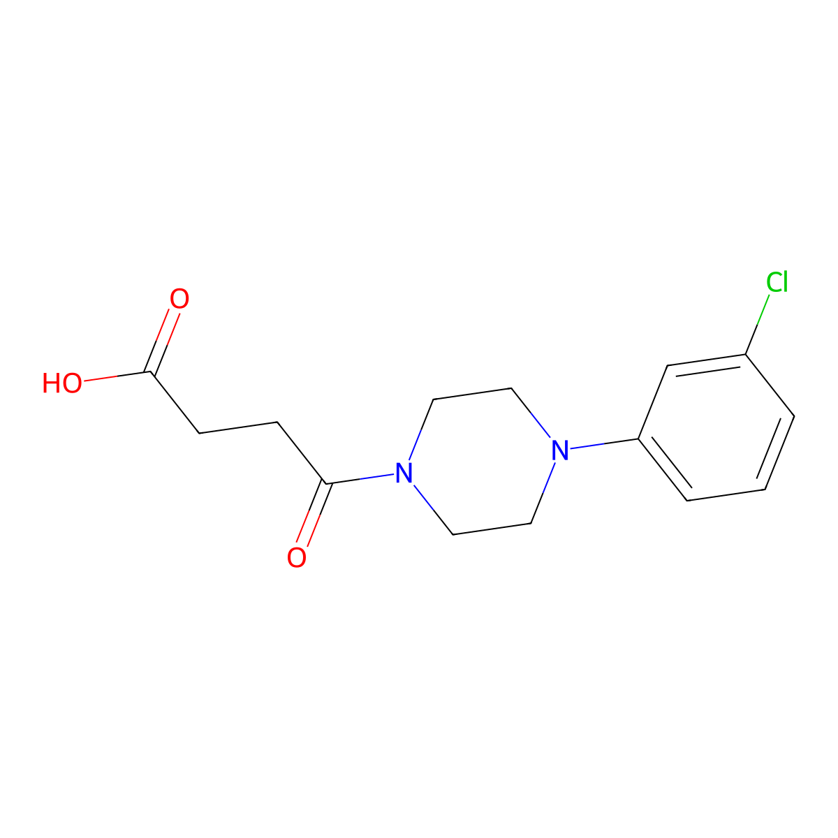 4-[4-(3-Chlorophenyl)piperazin-1-yl]-4-oxobutanoic acid molecular structure, CAS 438616-45-6