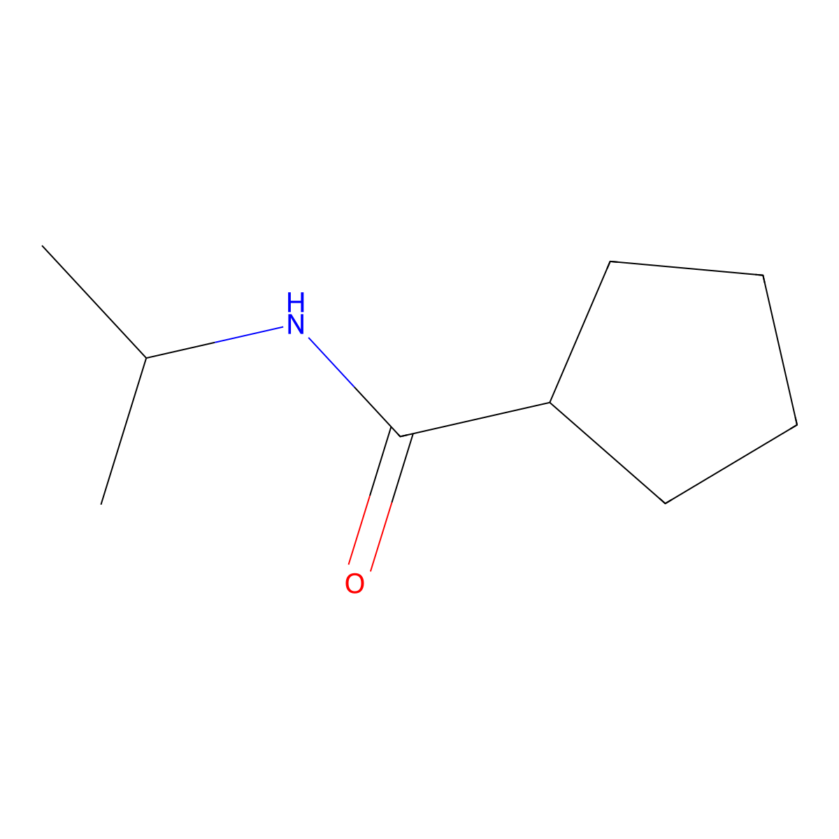 N-propan-2-ylcyclopentanecarboxamide molecular structure, CAS 438616-64-9