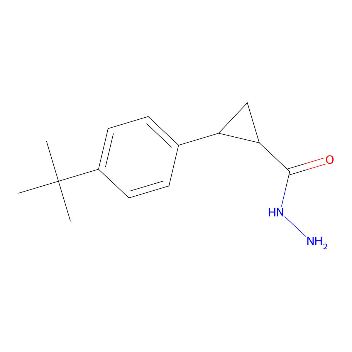 2-(4-tert-Butylphenyl)cyclopropanecarbohydrazide molecular structure, CAS 438616-66-1