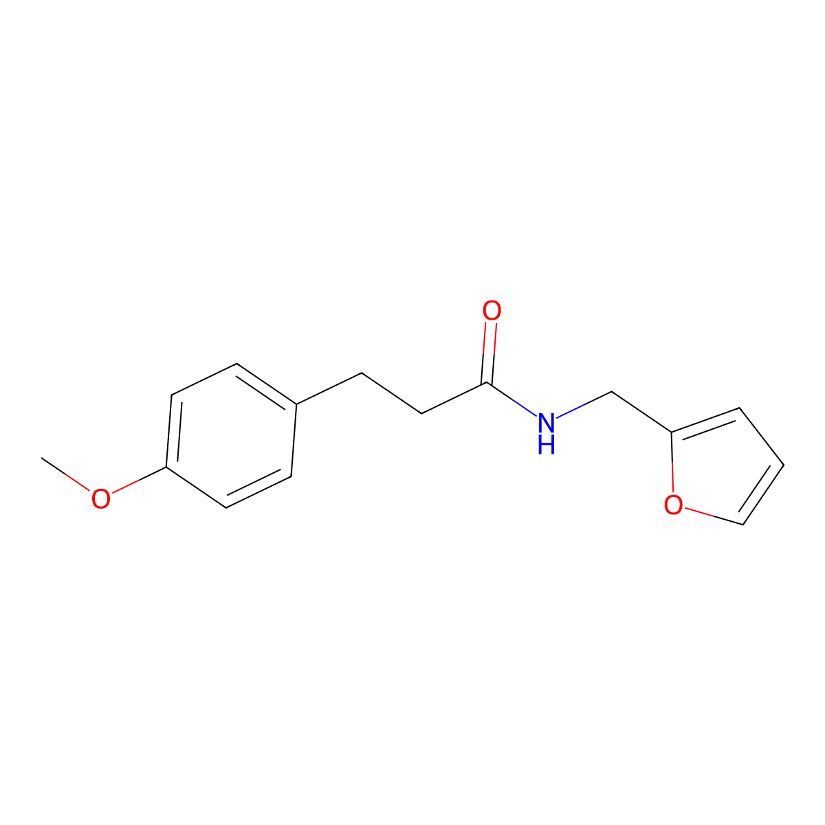 N-(2-furylmethyl)-3-(4-methoxyphenyl)propanamide molecular structure, CAS 438617-07-3