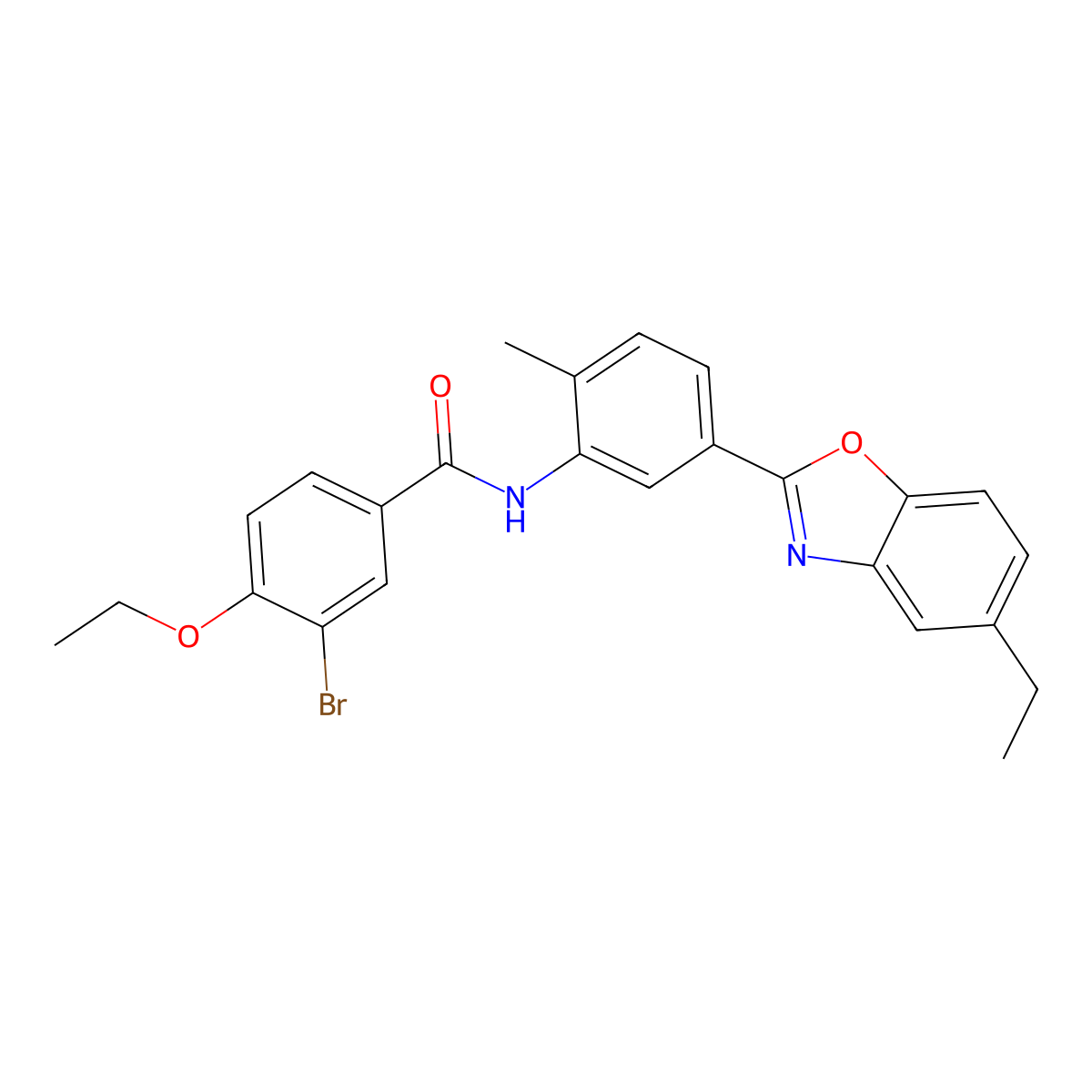 3-bromo-4-ethoxy-N-[5-(5-ethyl-1,3-benzoxazol-2-yl)-2-methylphenyl]benzamide molecular structure, CAS 438617-56-2