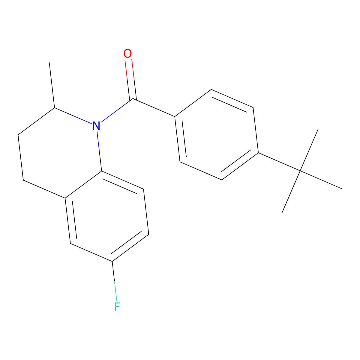 1-(4-Tert-butylbenzoyl)-6-fluoro-2-methyl-1,2,3,4-tetrahydroquinoline molecular structure, CAS 438617-58-4