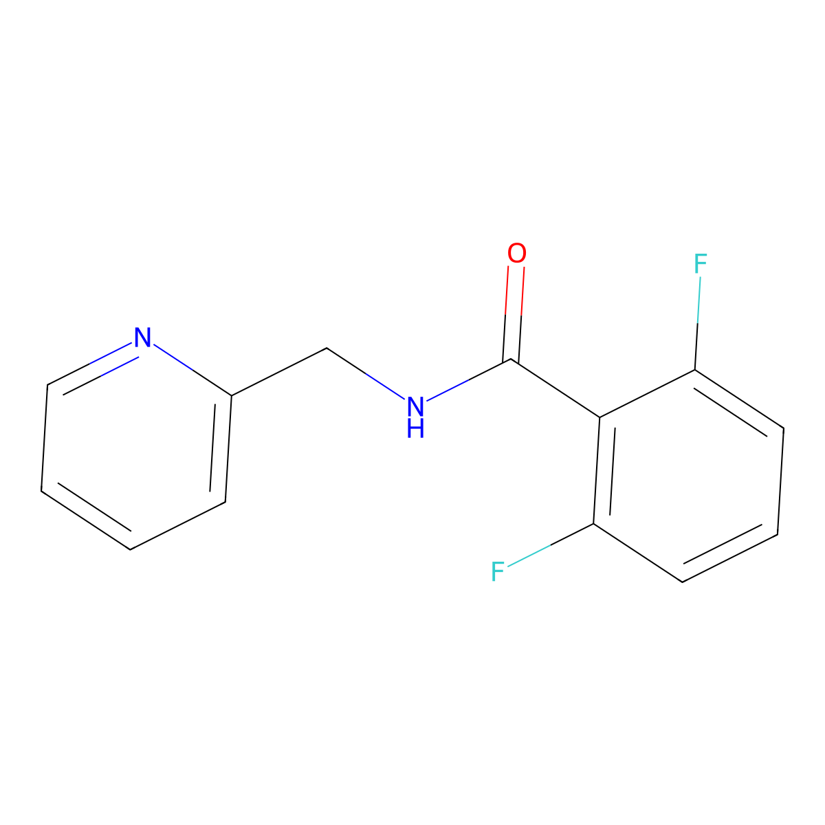 2,6-difluoro-N-(pyridin-2-ylmethyl)benzamide molecular structure, CAS 438617-88-0