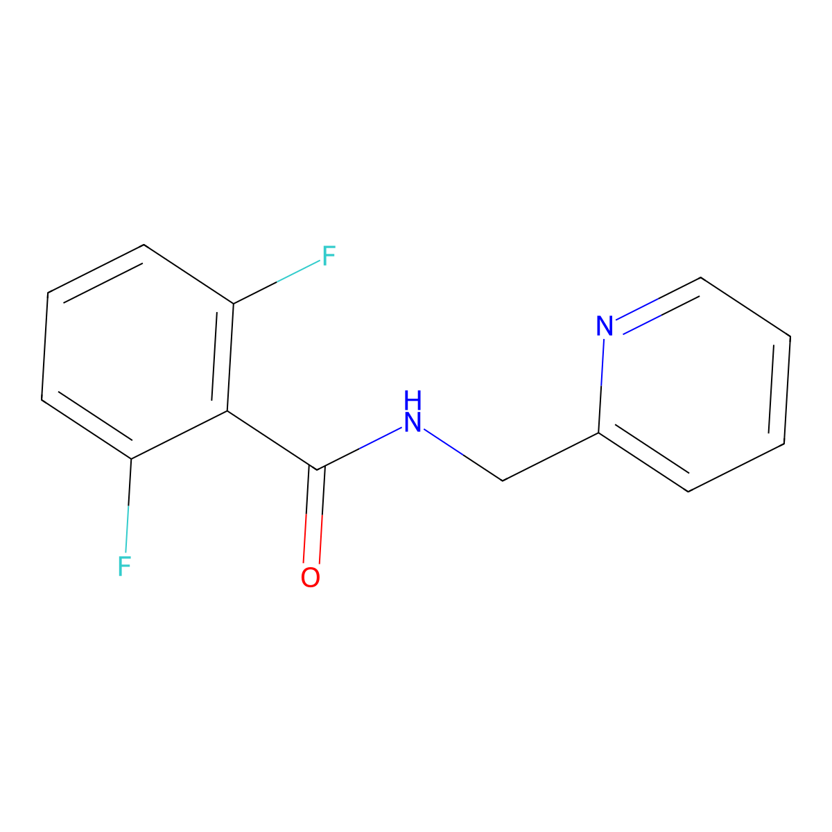 2,6-difluoro-N-(pyridin-2-ylmethyl)benzamide molecular structure, CAS 438617-88-0