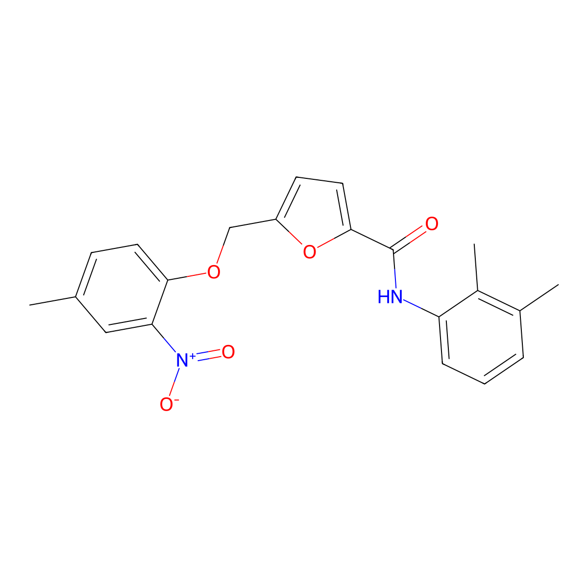 N-(2,3-dimethylphenyl)-5-[(4-methyl-2-nitrophenoxy)methyl]furan-2-carboxamide molecular structure, CAS 438618-01-0
