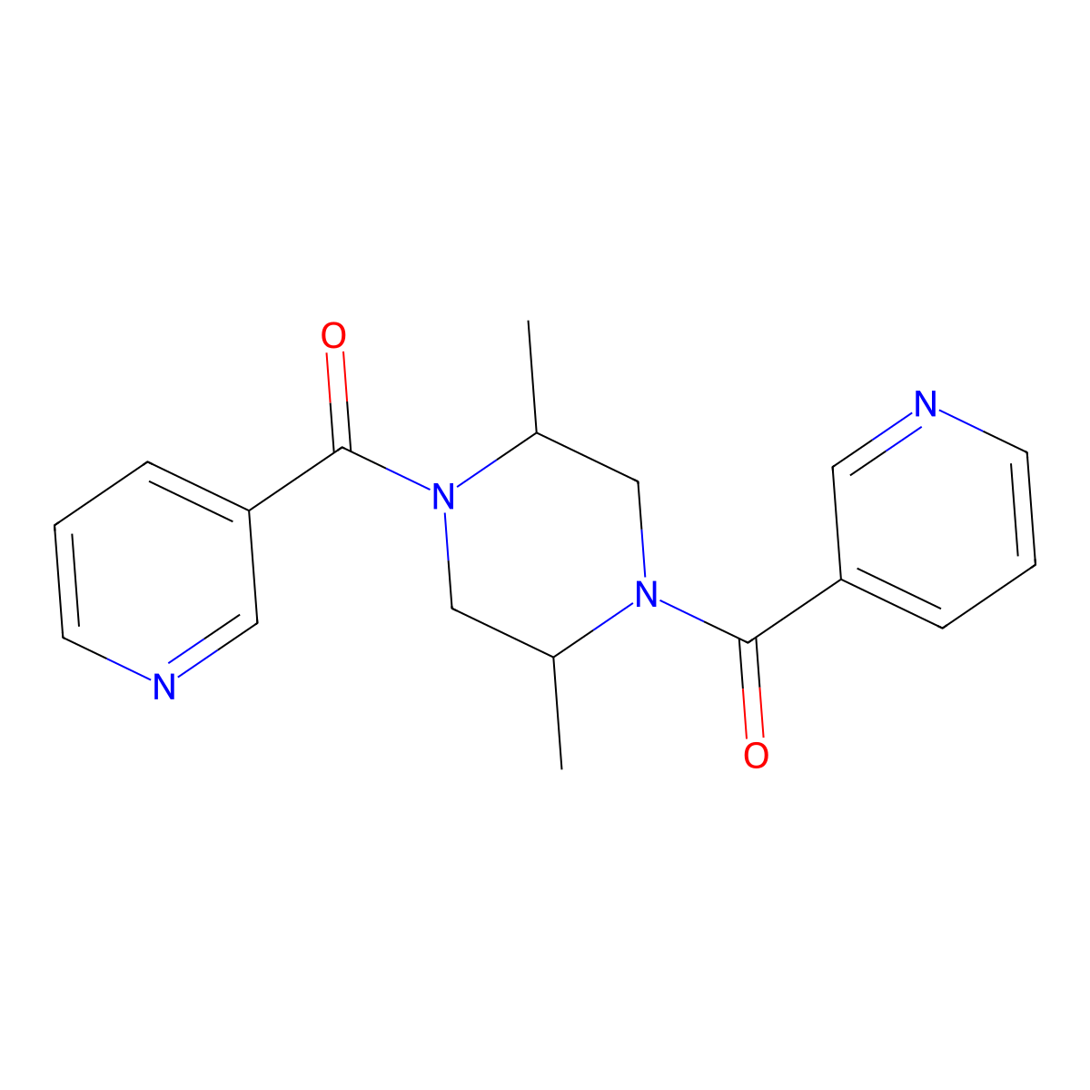 [2,5-Dimethyl-4-(pyridine-3-carbonyl)piperazin-1-yl]-pyridin-3-ylmethanone molecular structure, CAS 438618-35-0