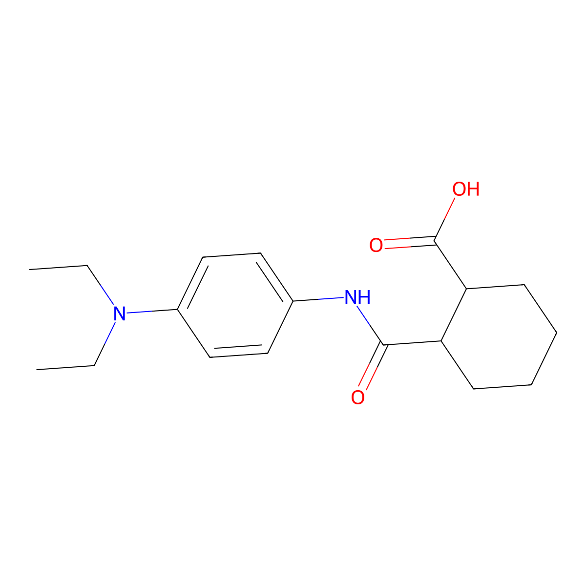 2-{[4-(Diethylamino)anilino]carbonyl}cyclohexanecarboxylic acid molecular structure, CAS 438618-58-7