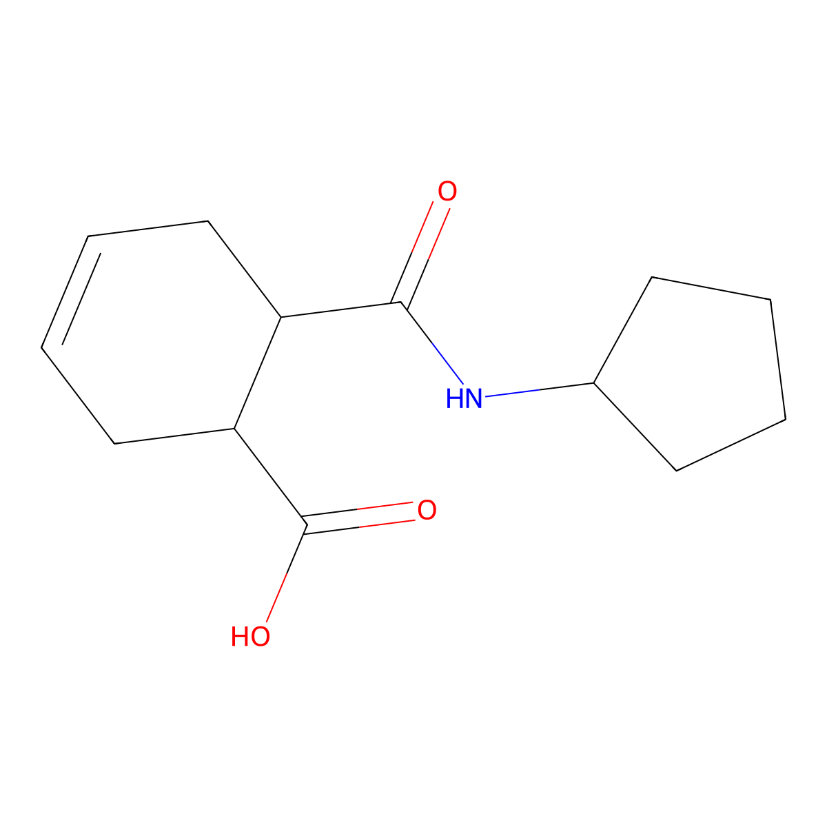 6-(Cyclopentylcarbamoyl)cyclohex-3-ene-1-carboxylic acid molecular structure, CAS 438618-70-3