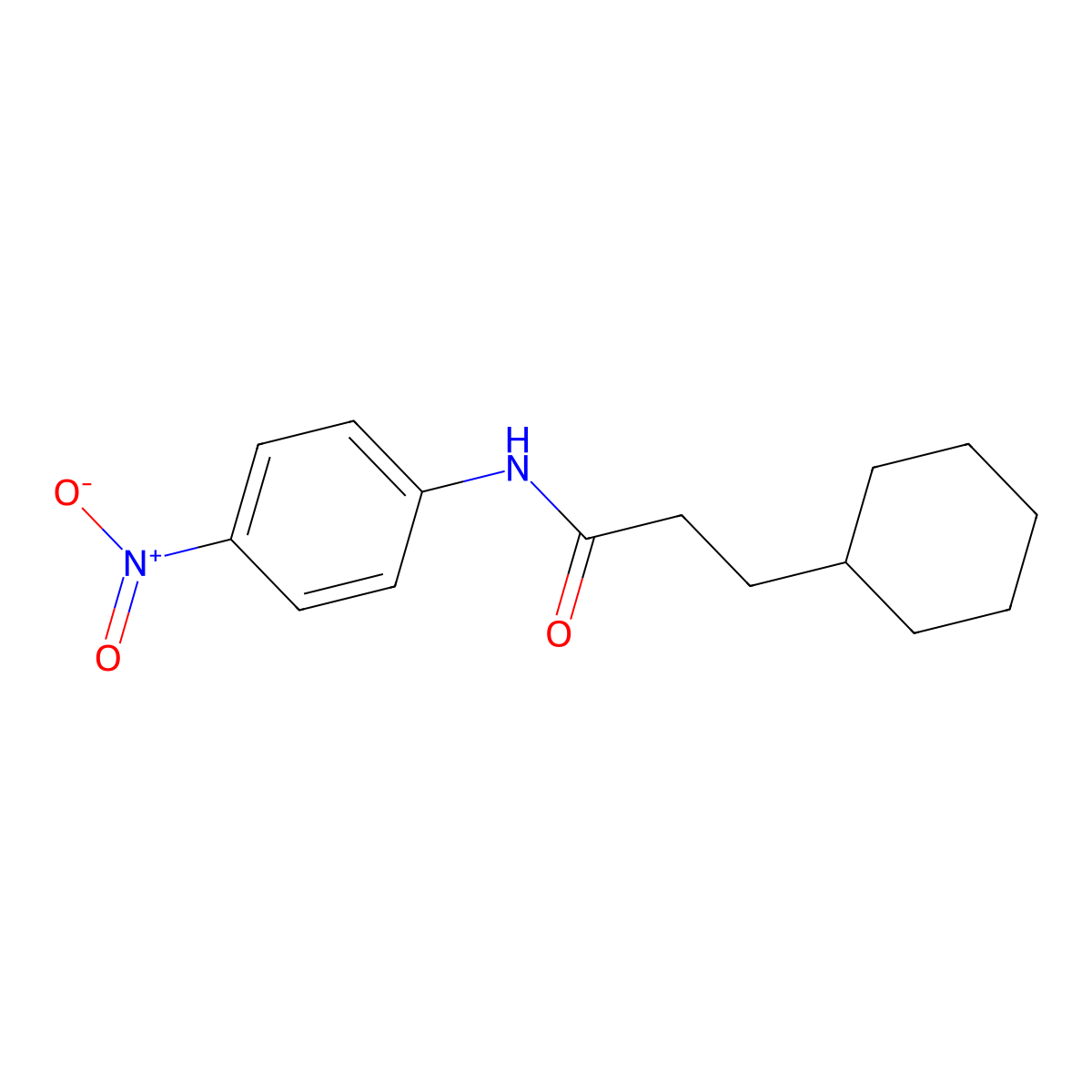 3-cyclohexyl-N-(4-nitrophenyl)propanamide molecular structure, CAS 438618-98-5