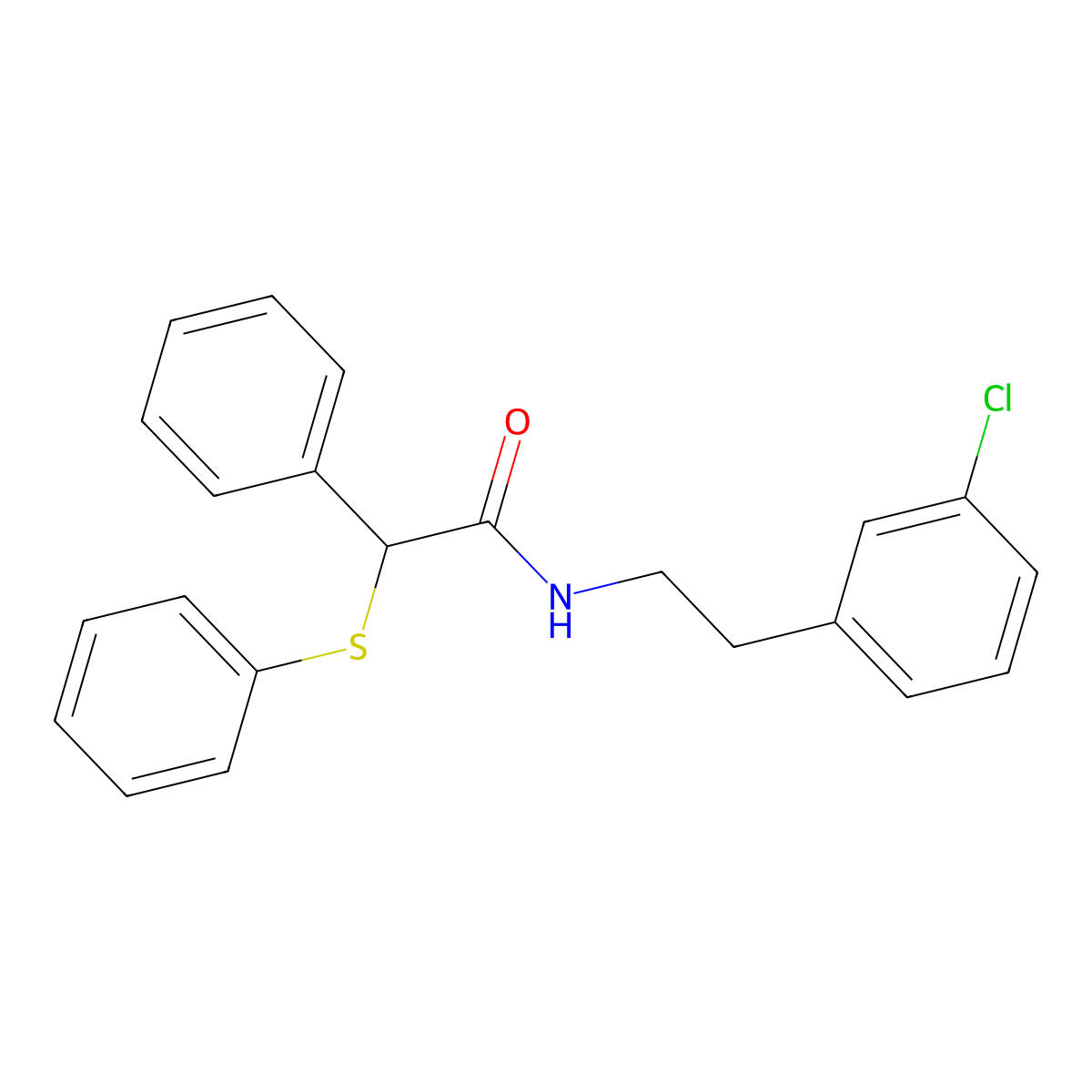 N-[2-(3-chlorophenyl)ethyl]-2-phenyl-2-(phenylsulfanyl)acetamide molecular structure, CAS 438619-21-7