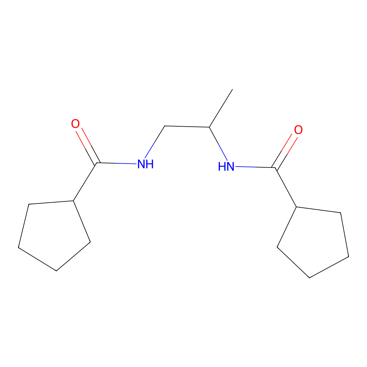 N-[2-(cyclopentanecarbonylamino)propyl]cyclopentanecarboxamide molecular structure, CAS 438619-22-8