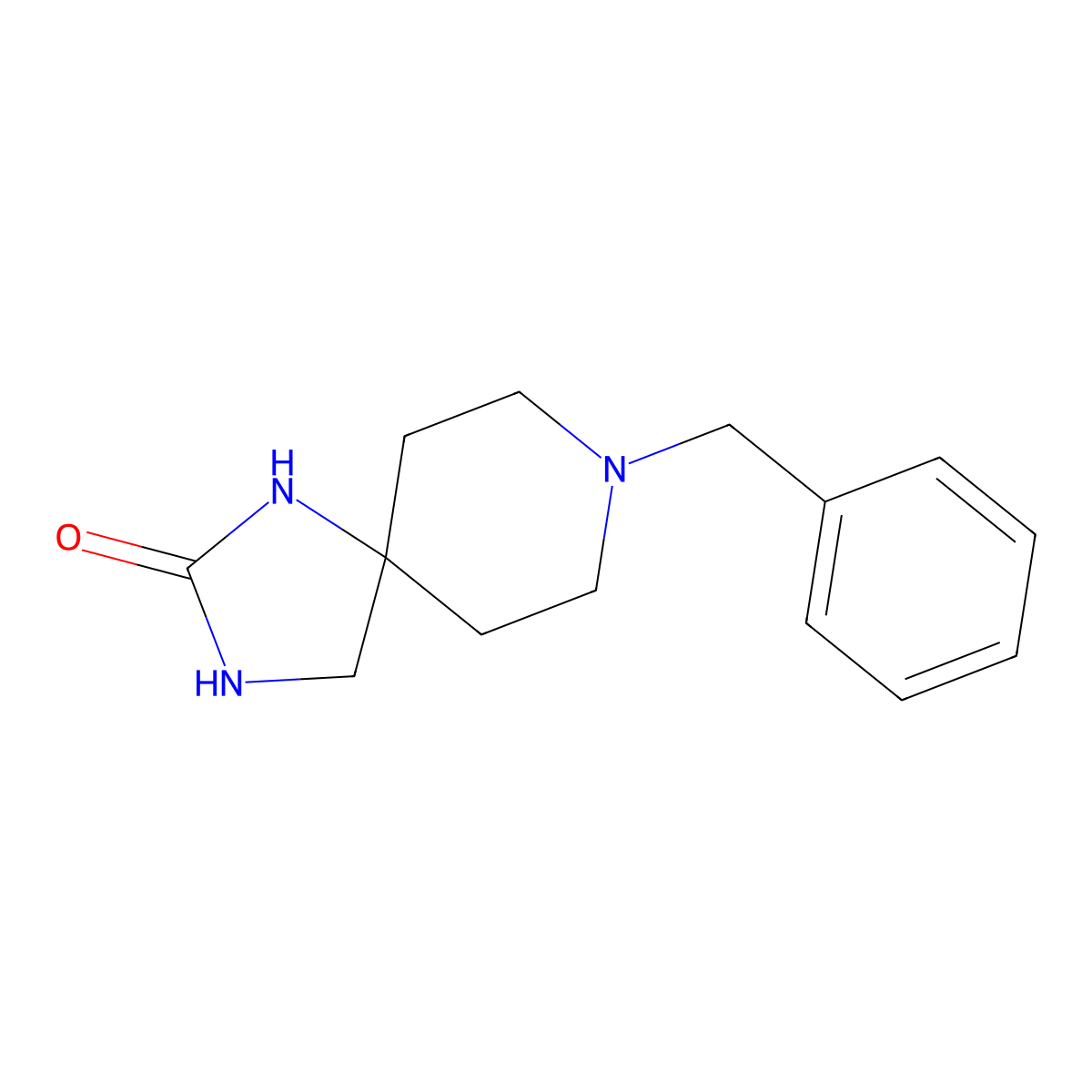 8-Benzyl-1,3,8-triazaspiro[4.5]decan-2-one molecular structure, CAS 438621-58-0
