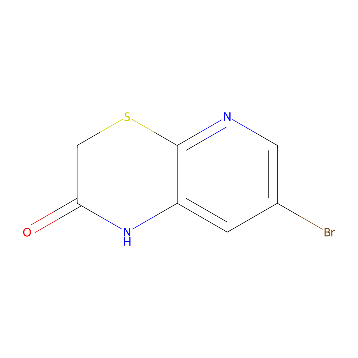 7-bromo-1H-pyrido(2,3-b)(1,4)thiazin-2(3H)-one molecular structure, CAS 438622-20-9