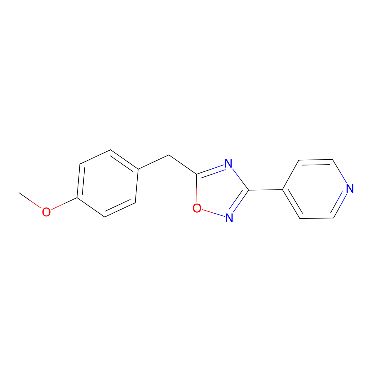 4-[5-[(4-Methoxyphenyl)methyl]-1,2,4-oxadiazol-3-yl]pyridine molecular structure, CAS 438622-95-8