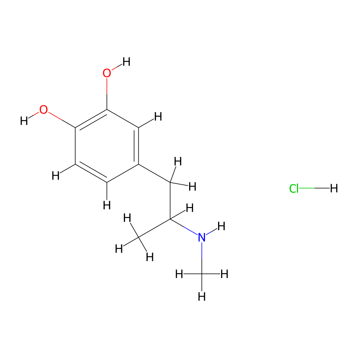 N-Methyl-3,4-dihydroxyamphetamine Hydrochloride molecular structure, CAS 438625-60-6