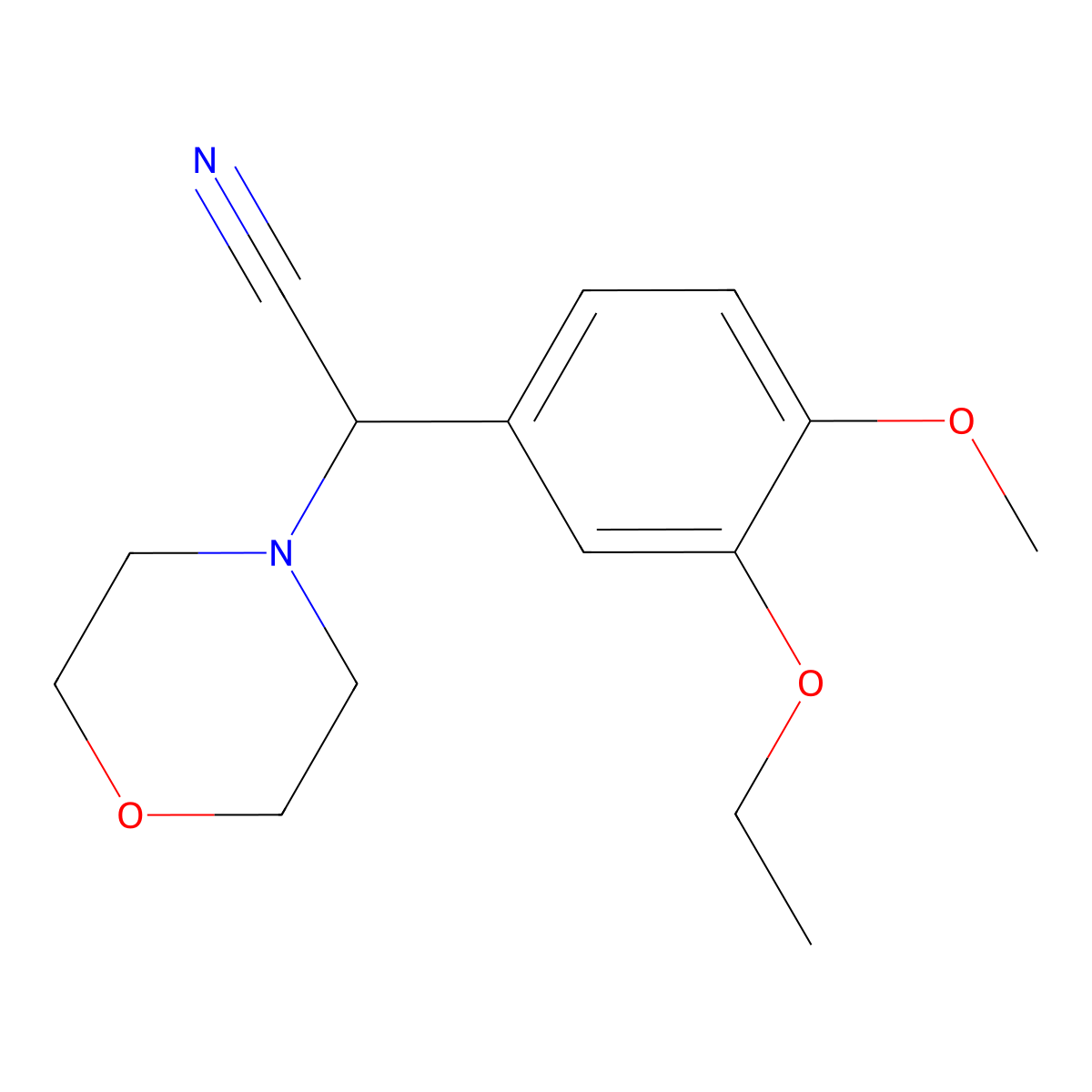 (3-Ethoxy-4-methoxyphenyl)(4-morpholinyl)acetonitrile molecular structure, CAS 438627-42-0