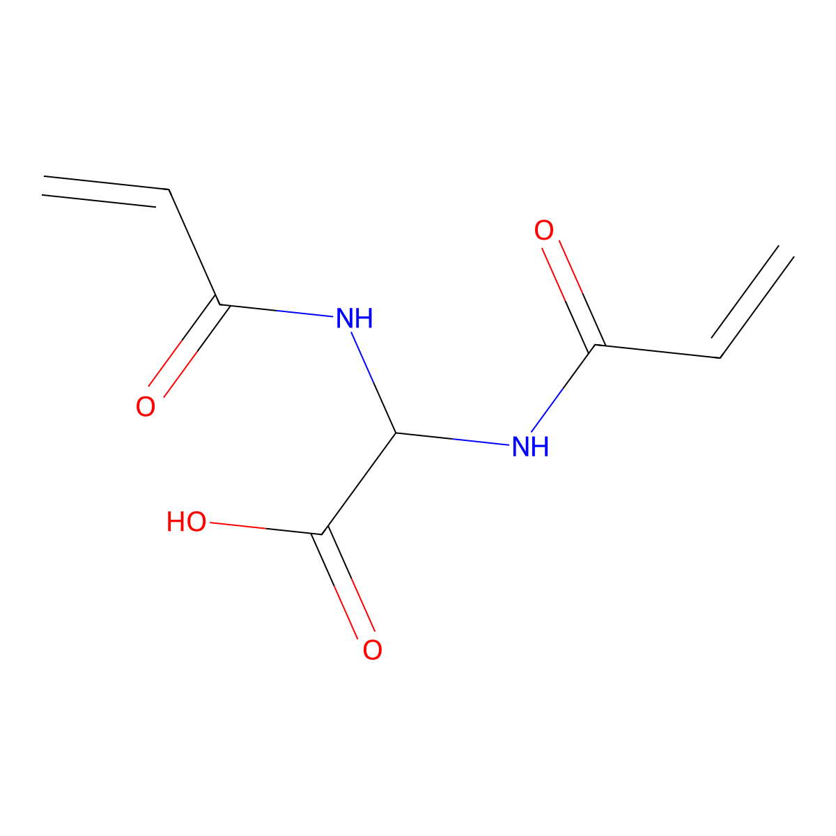 Acetic acid, 2,2-bis((1-oxo-2-propen-1-yl)amino)- molecular structure, CAS 4387-85-3