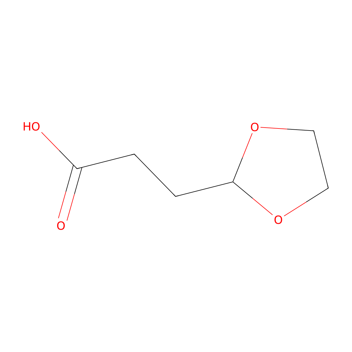 3-(1,3-Dioxolan-2-yl)propanoic acid molecular structure, CAS 4388-56-1