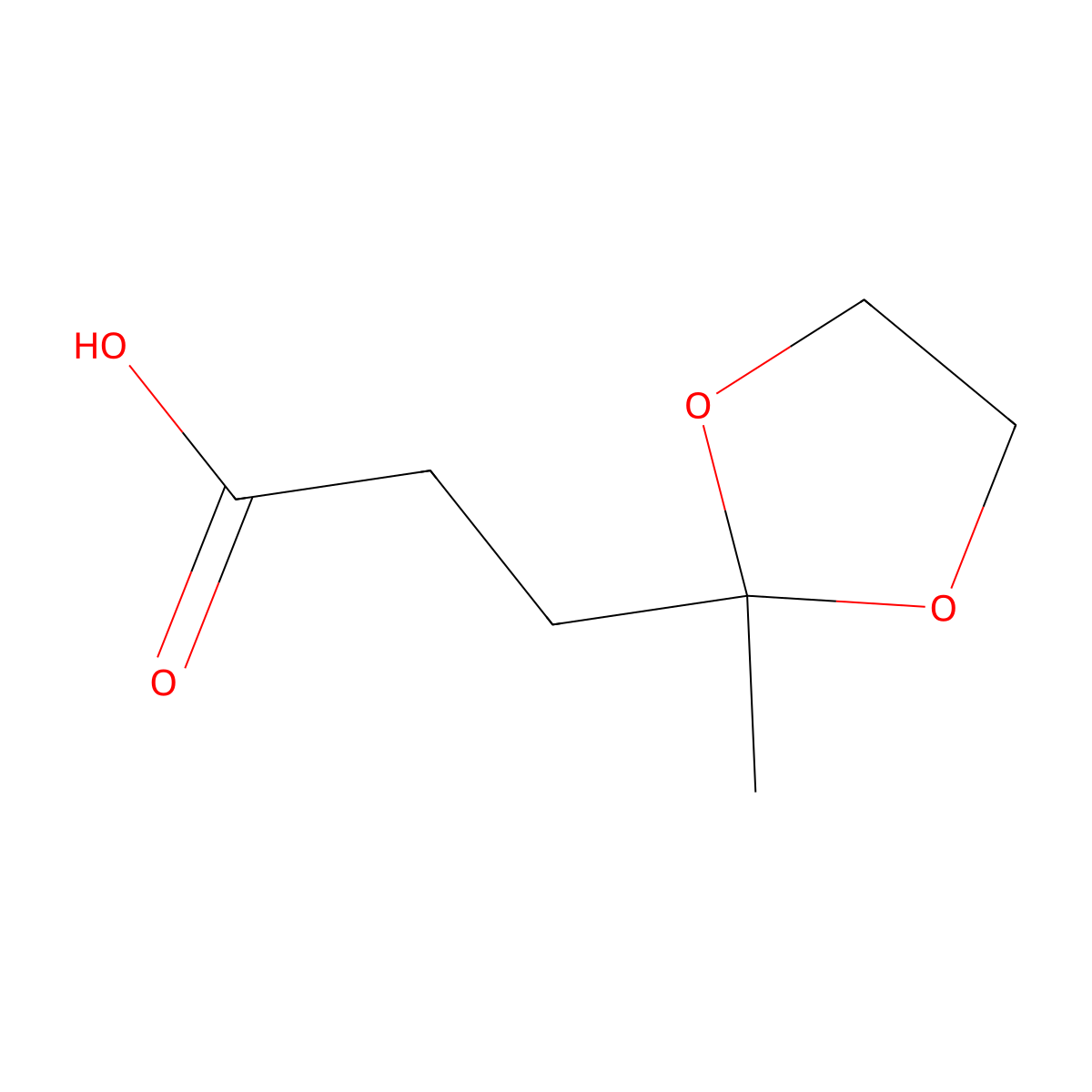 3-(2-methyl-1,3-dioxolan-2-yl)propanoic Acid molecular structure, CAS 4388-57-2
