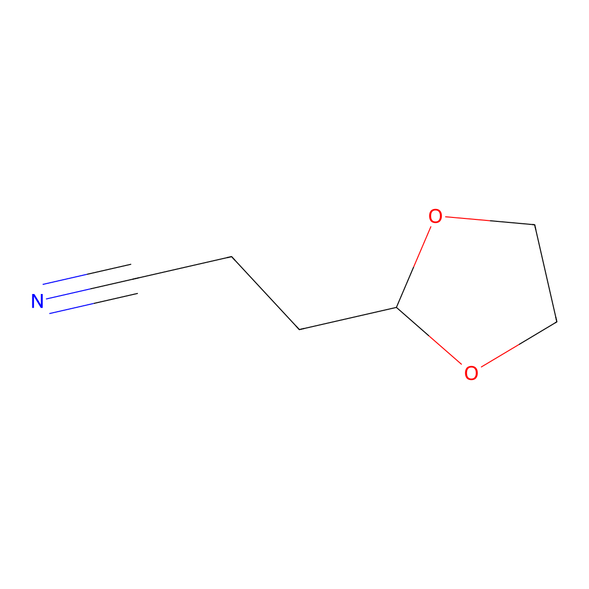 1,3-Dioxolane-2-propiononitrile molecular structure, CAS 4388-58-3