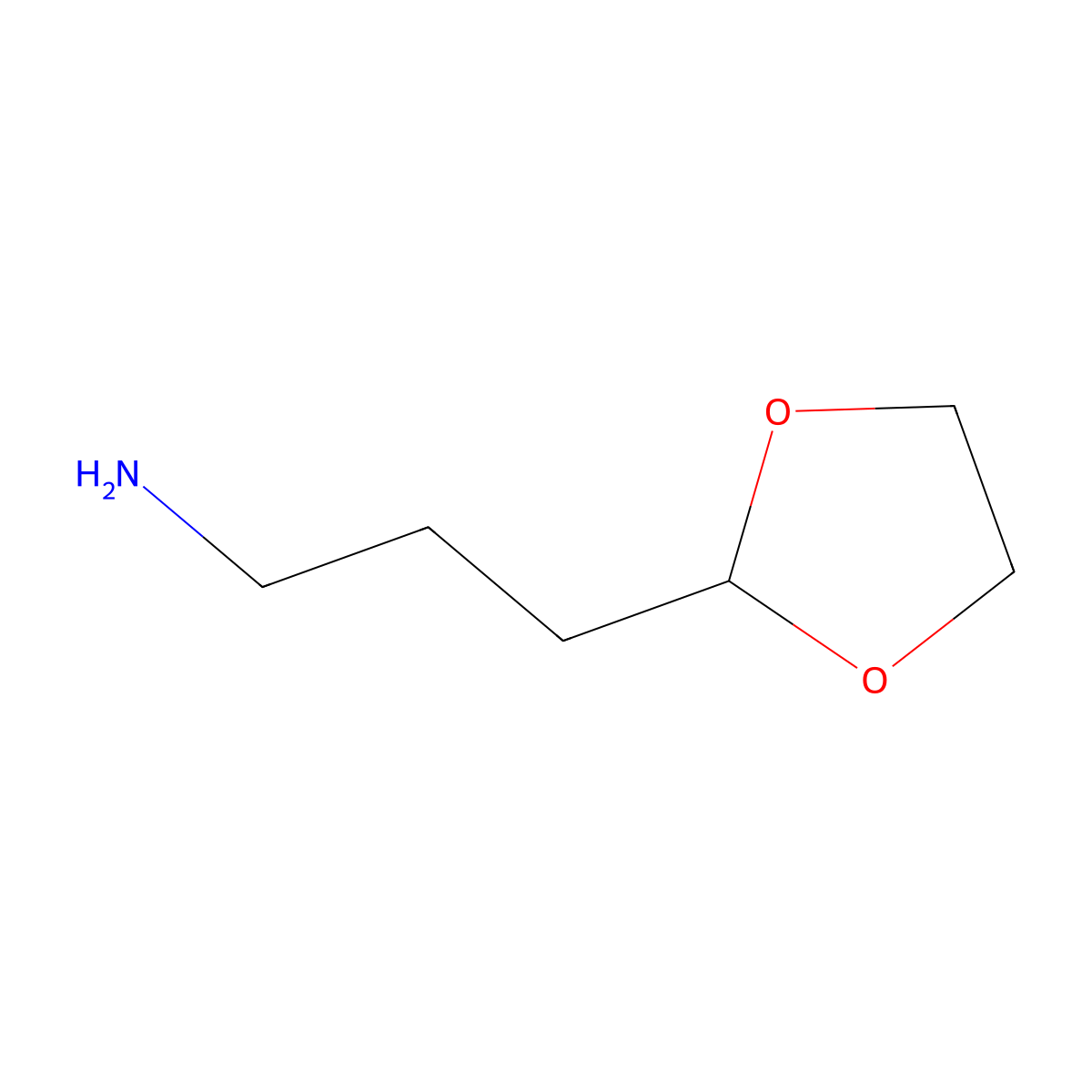 1,3-Dioxolane-2-propylamine molecular structure, CAS 4388-60-7