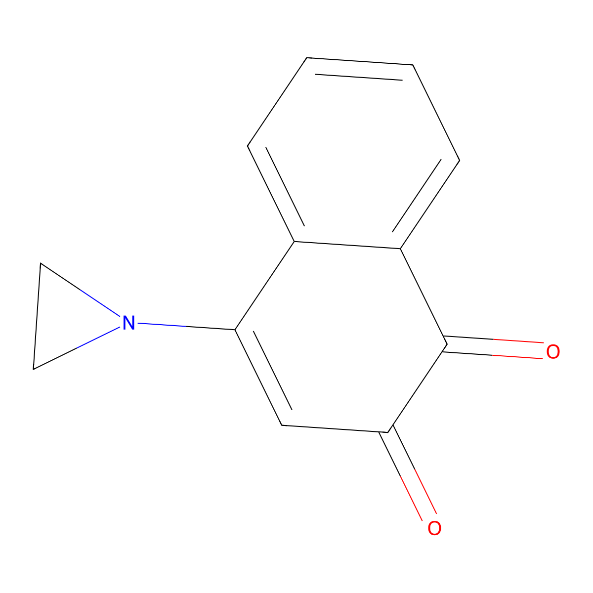 1,2-Naphthalenedione, 4-(1-aziridinyl)- molecular structure, CAS 439-55-4