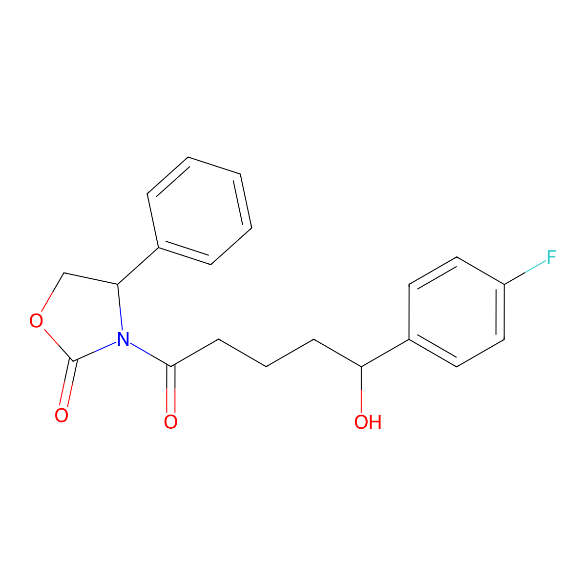 3-[5-(4-Fluorophenyl)-5-hydroxy-1-oxopentyl]-4-phenyl-2-oxazolidinone molecular structure, CAS 439080-96-3