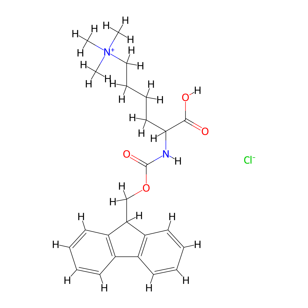 Fmoc-L-Lys(Me3)-OH*Cl molecular structure, CAS 439081-01-3