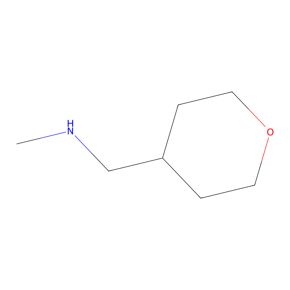 Tetrahydro-N-methyl-2H-pyran-4-methanamine molecular structure, CAS 439081-52-4