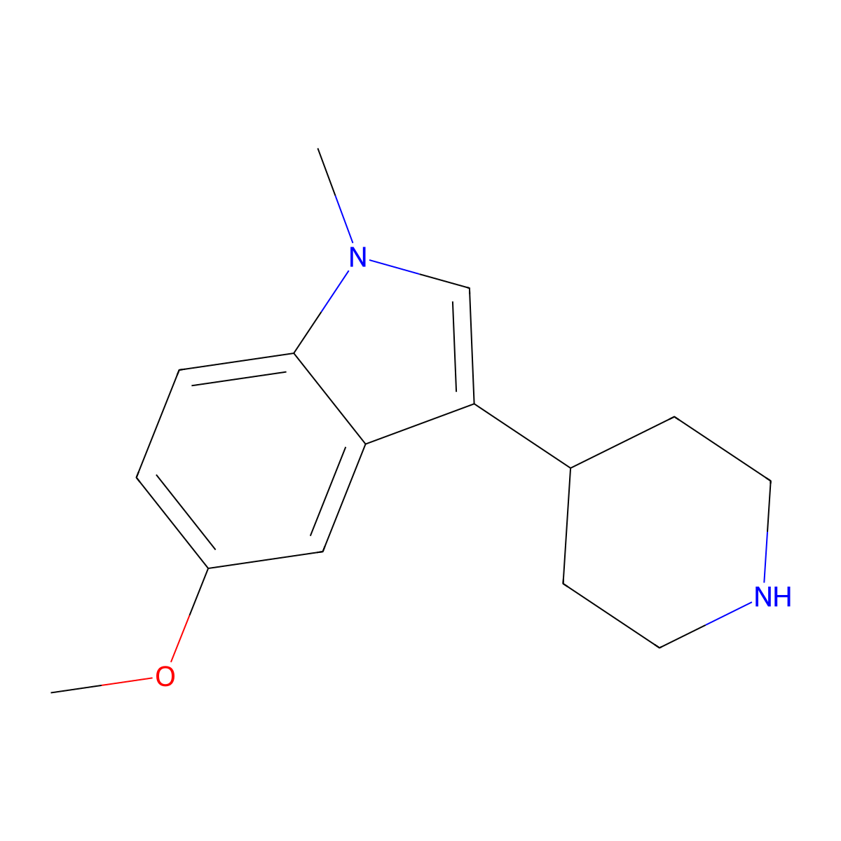 5-methoxy-1-methyl-3-(piperidin-4-yl)-1H-indole molecular structure, CAS 439081-77-3