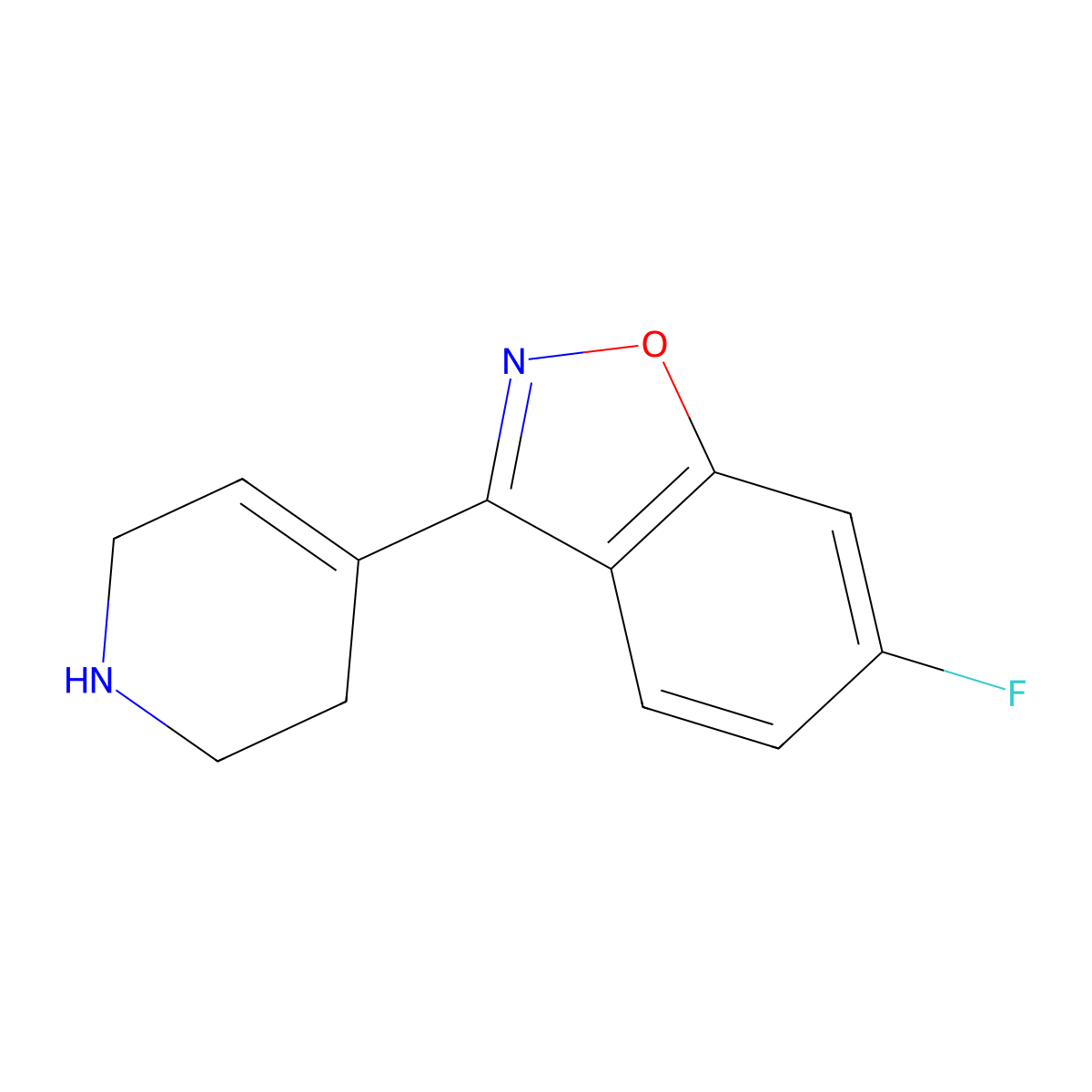6-Fluoro-3-(1,2,3,6-Tetrahydro-4-Pyridinyl)-1,2-Benzisoxazole molecular structure, CAS 439082-09-4
