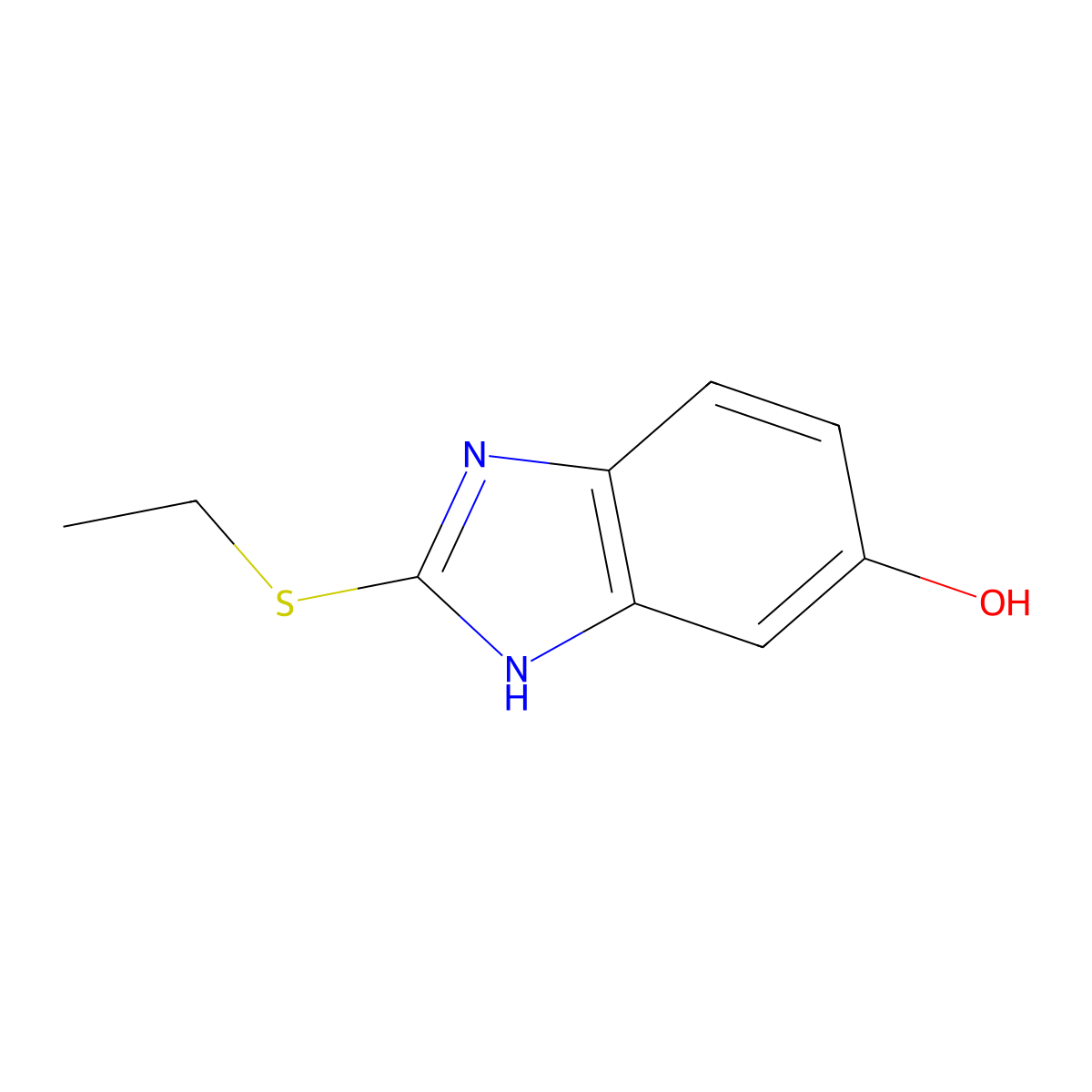 2-ethylsulfanyl-3H-benzimidazol-5-ol molecular structure, CAS 439085-88-8