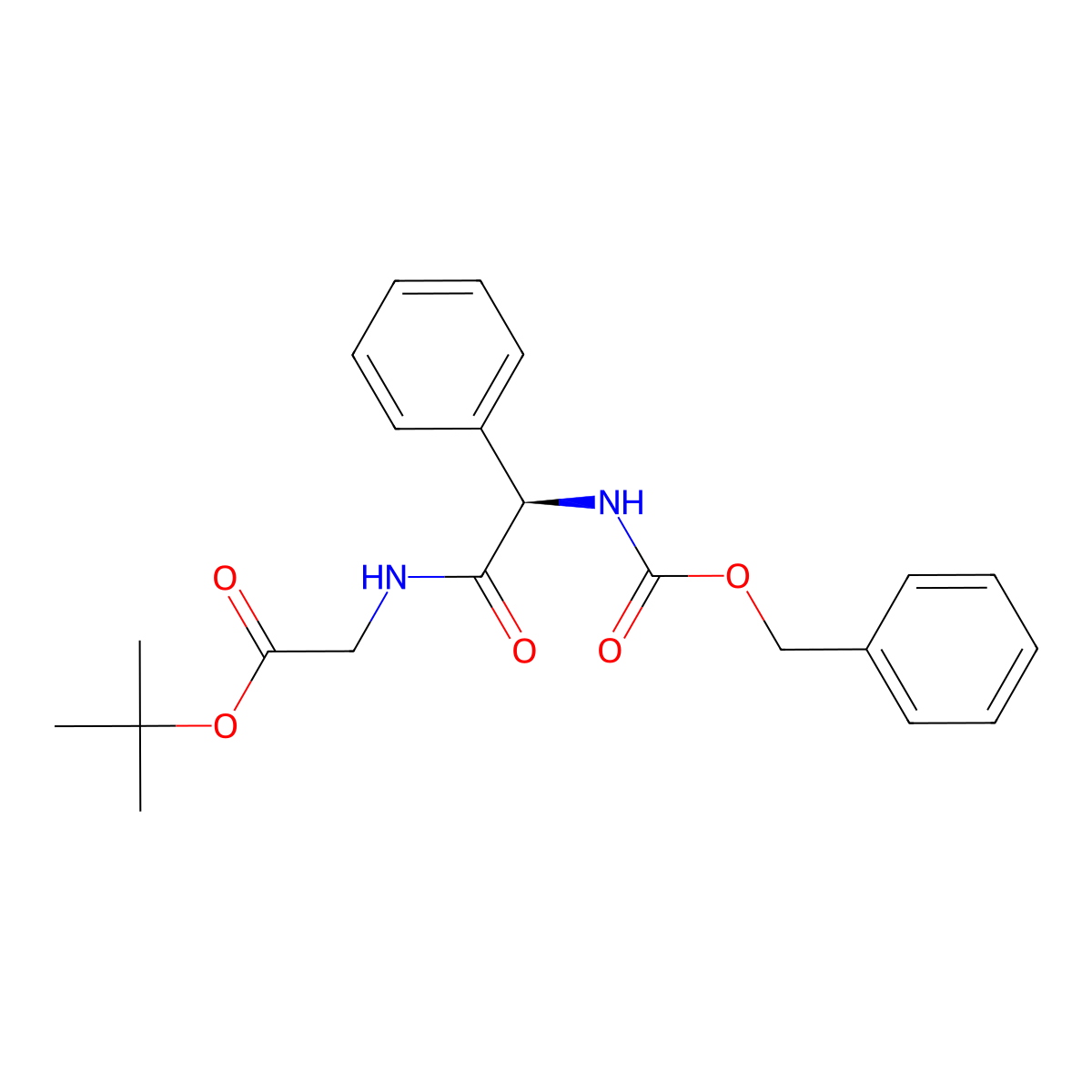 (R)-tert-butyl 2-(2-(benzyloxycarbonylamino)-2-phenylacetamido)acetate molecular structure, CAS 439088-73-0
