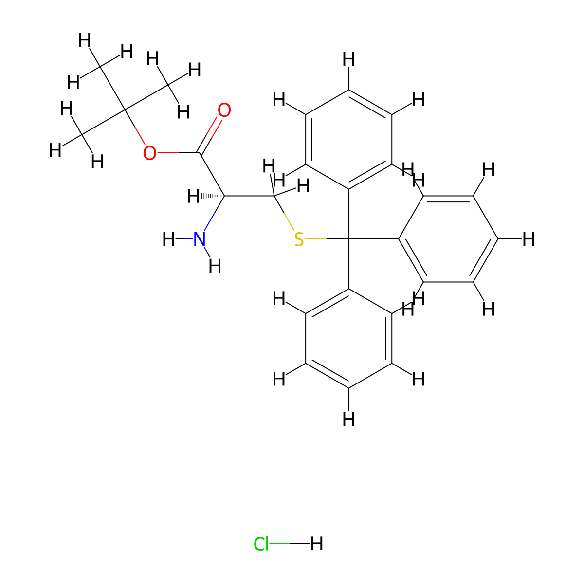 S-Trityl-D-cystine tert-butyl ester hydrochloride molecular structure, CAS 439089-10-8