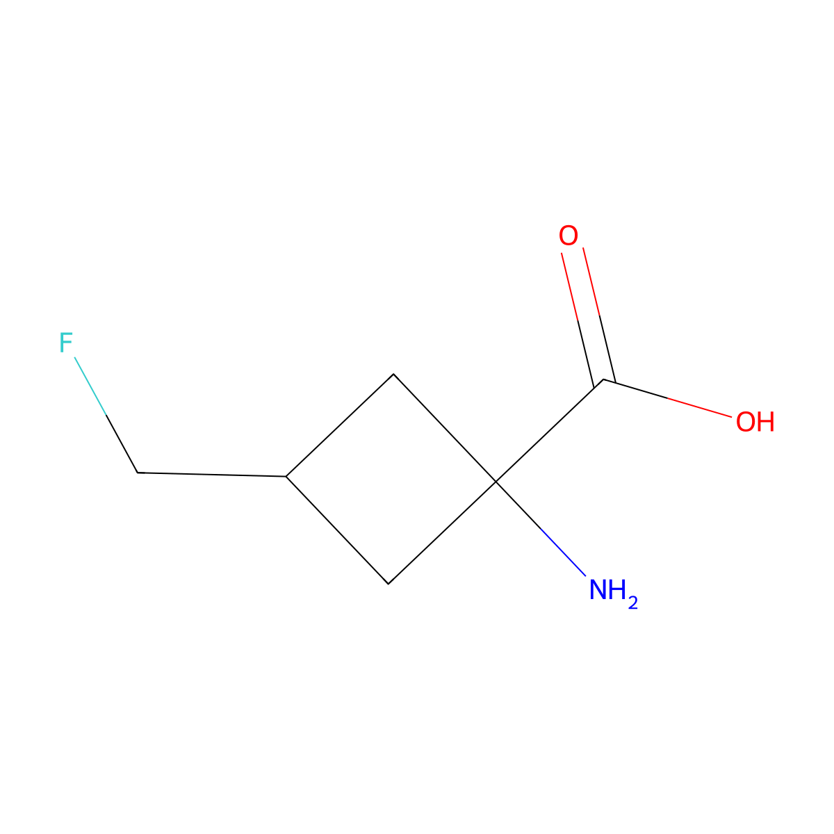 cis-1-Amino-3-(fluoromethyl)cyclobutanecarboxylic acid molecular structure, CAS 439090-11-6