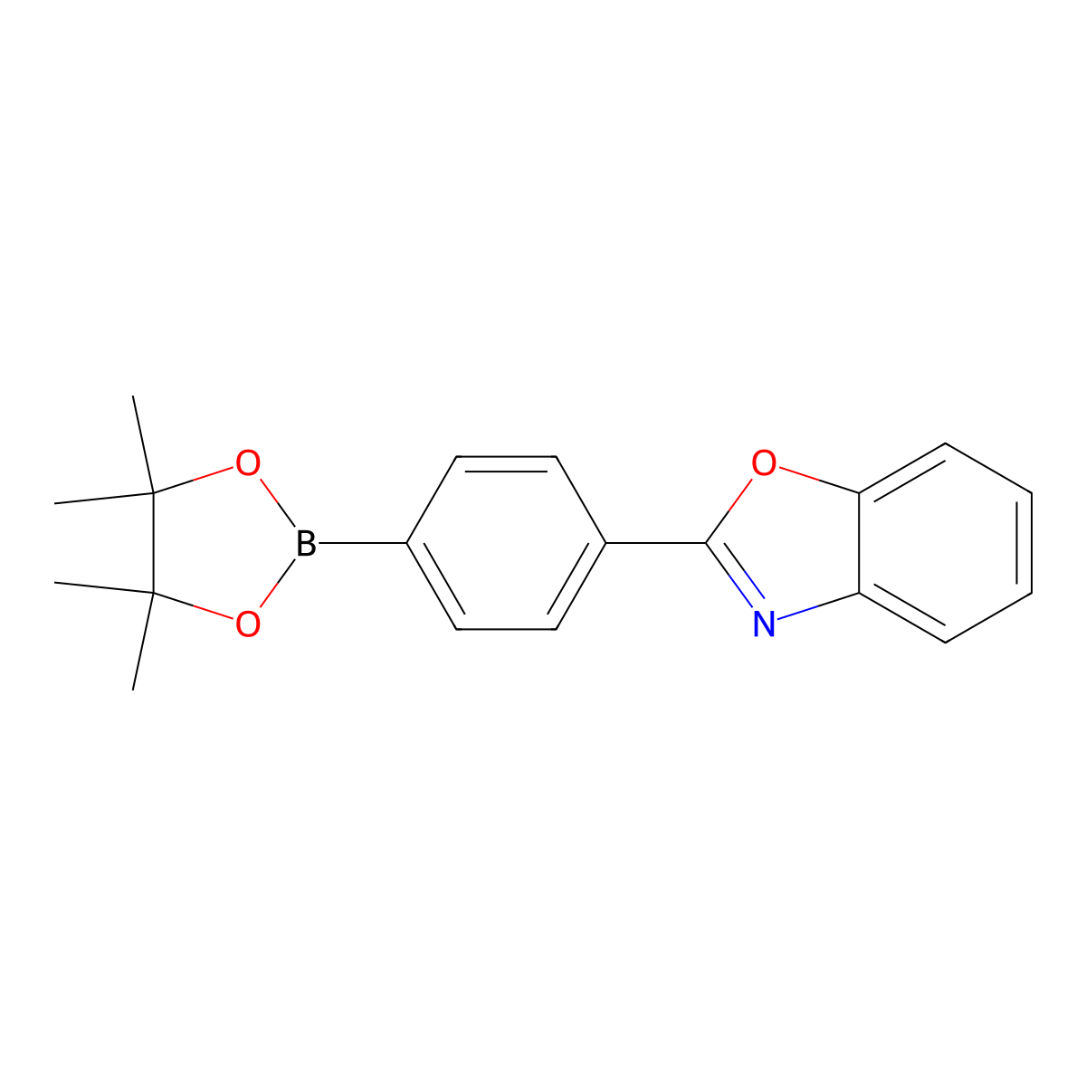 2-(4-(4,4,5,5-Tetramethyl-1,3,2-dioxaborolan-2-yl)phenyl)benzo[d]oxazole molecular structure, CAS 439090-73-0
