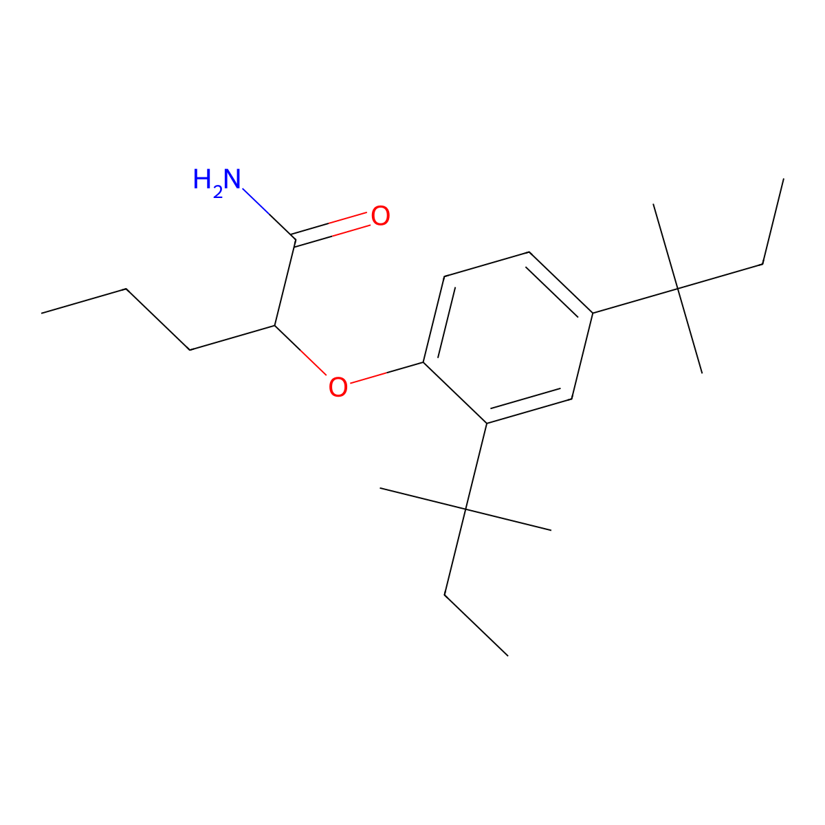 2-(2,4-Ditert-pentylphenoxy)pentanamide molecular structure, CAS 439091-54-0