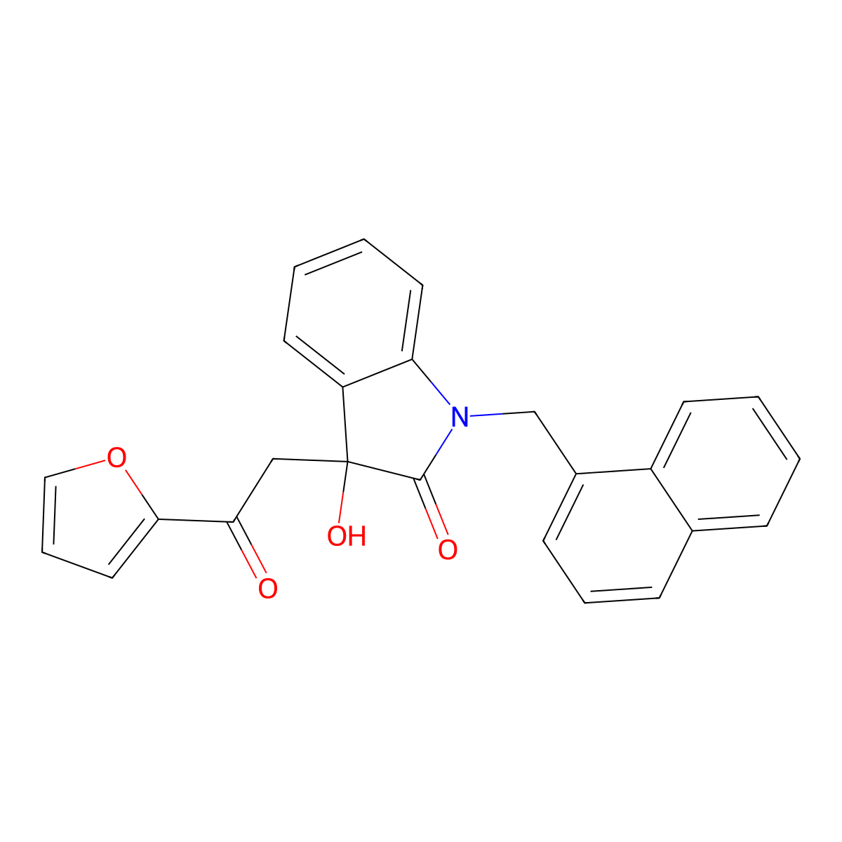3-[2-(Furan-2-yl)-2-oxoethyl]-3-hydroxy-1-(naphthalen-1-ylmethyl)indol-2-one molecular structure, CAS 439091-90-4