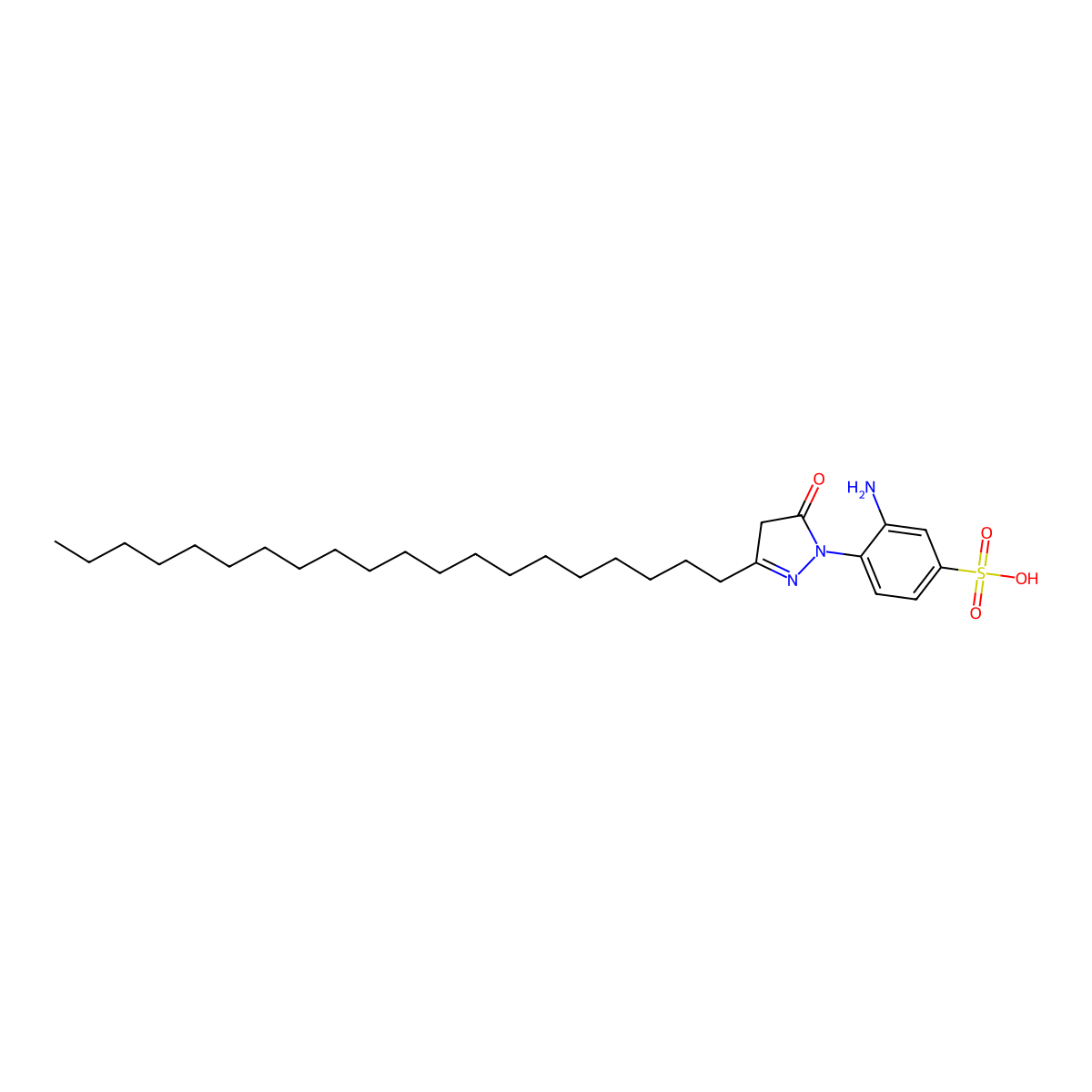 3-amino-4-(3-icosyl-5-oxo-4,5-dihydro-1H-pyrazol-1-yl)benzenesulfonic acid molecular structure, CAS 439092-51-0