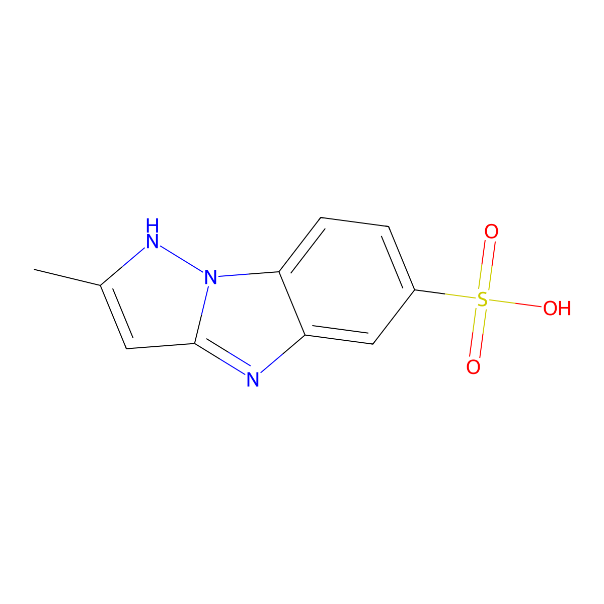 2-Methyl-1H-pyrazolo(1,5-A)benzimidazole-6-sulfonic acid molecular structure, CAS 439092-52-1