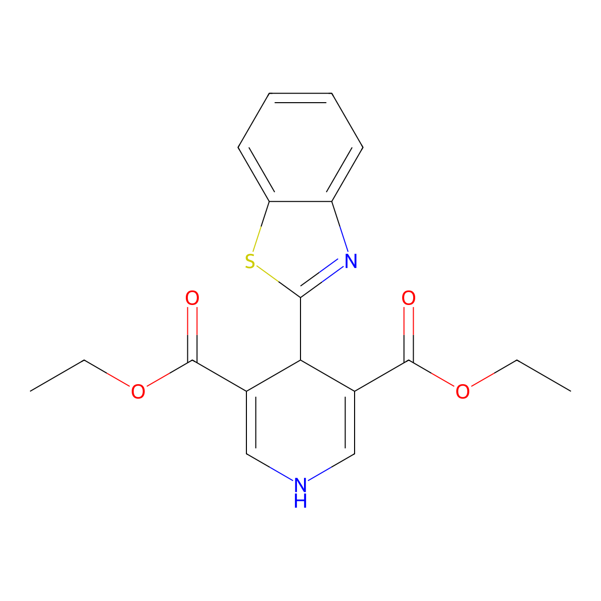 3,5-Diethyl 4-(2-benzothiazolyl)-1,4-dihydro-3,5-pyridinedicarboxylate molecular structure, CAS 439092-53-2