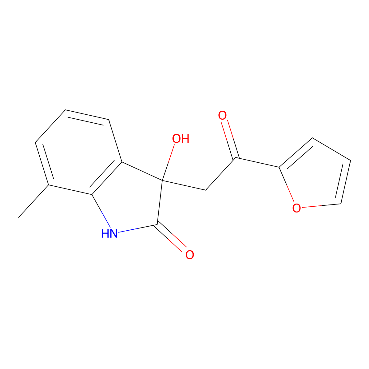 3-(2-(Furan-2-yl)-2-oxoethyl)-3-hydroxy-7-methylindolin-2-one molecular structure, CAS 439093-34-2