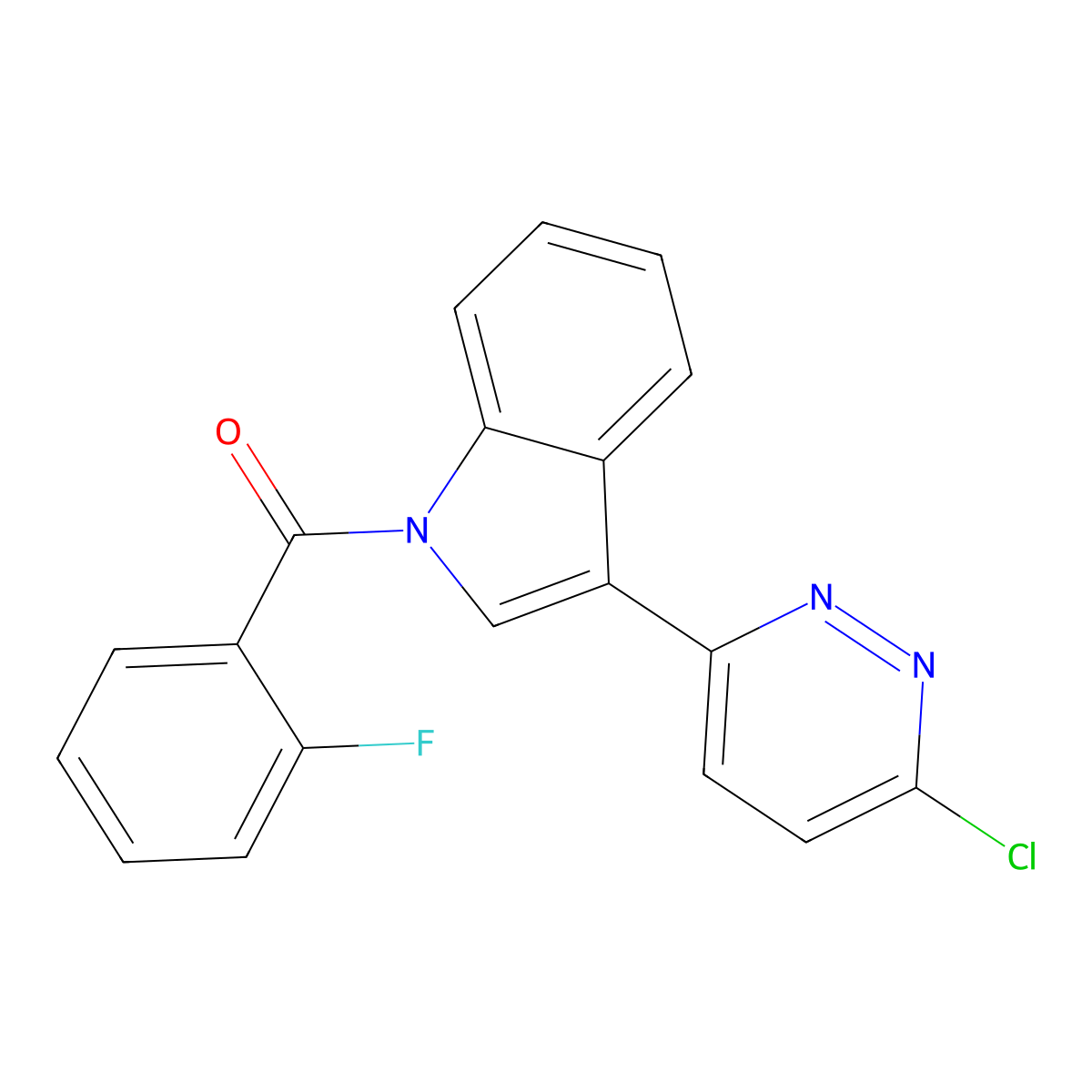 [3-(6-chloro-3-pyridazinyl)-1H-indol-1-yl](2-fluorophenyl)methanone molecular structure, CAS 439093-71-7