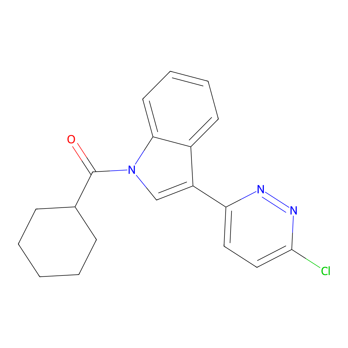 [3-(6-chloro-3-pyridazinyl)-1H-indol-1-yl](cyclohexyl)methanone molecular structure, CAS 439093-77-3