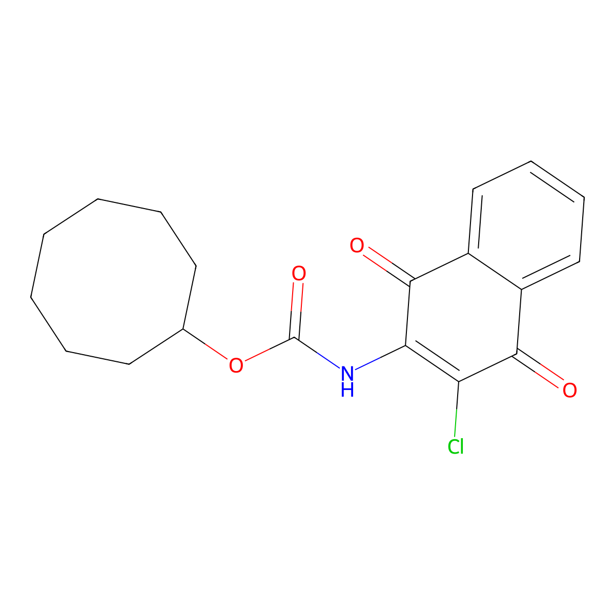 cyclooctyl N-(3-chloro-1,4-dioxo-1,4-dihydro-2-naphthalenyl)carbamate molecular structure, CAS 439093-86-4
