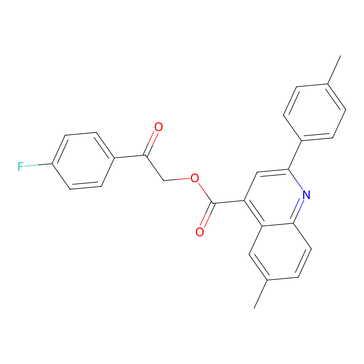2-(4-Fluorophenyl)-2-oxoethyl 6-methyl-2-(4-methylphenyl)-4-quinolinecarboxylate molecular structure, CAS 439093-88-6