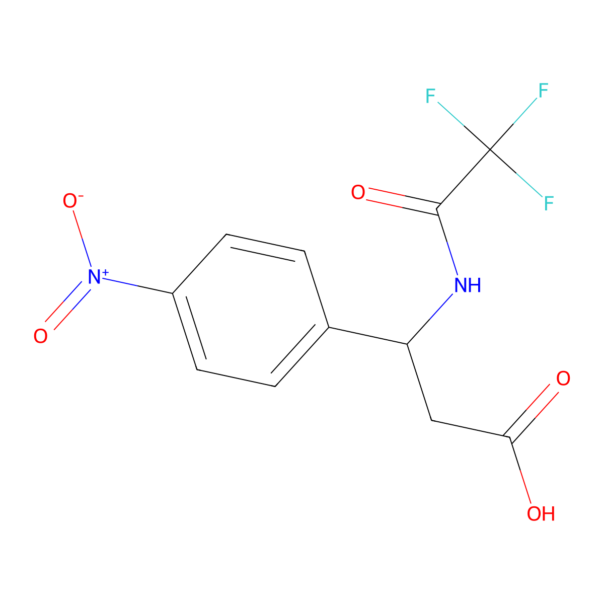 3-(4-nitrophenyl)-3-[(2,2,2-trifluoroacetyl)amino]propanoic Acid molecular structure, CAS 439094-19-6
