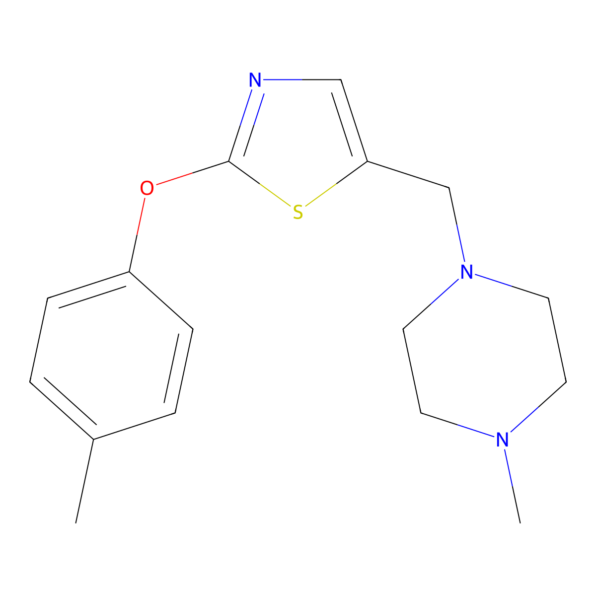 1-Methyl-4-{[2-(4-methylphenoxy)-1,3-thiazol-5-yl]methyl}piperazine molecular structure, CAS 439094-28-7