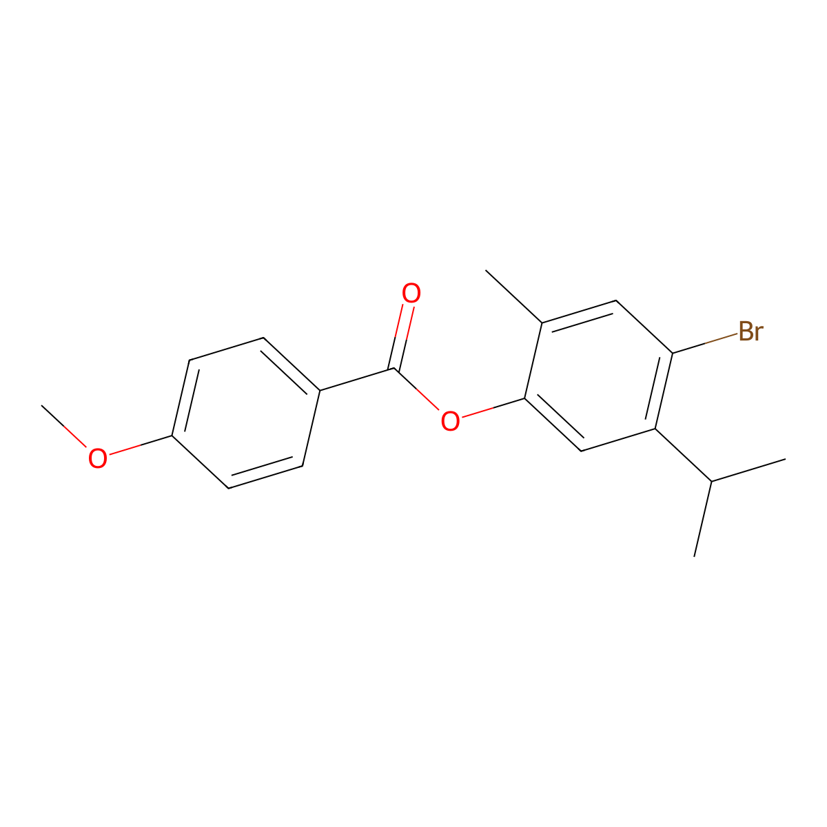 4-Bromo-5-isopropyl-2-methylphenyl 4-methoxybenzenecarboxylate molecular structure, CAS 439094-30-1